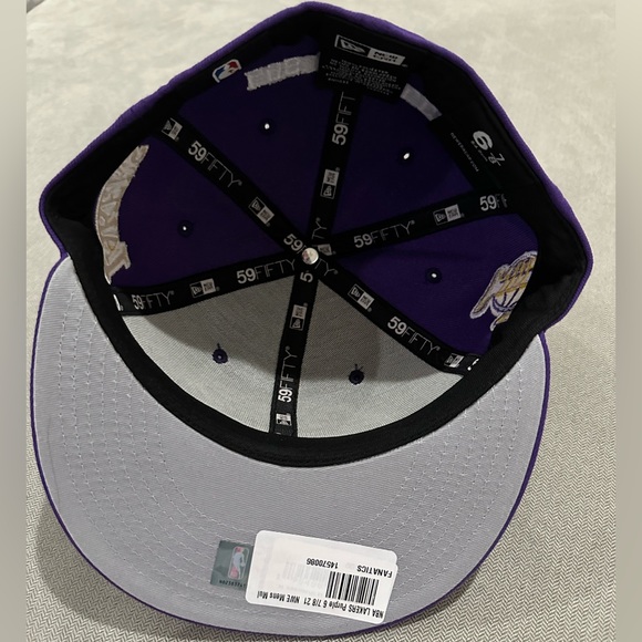 Men's Los Angeles Lakers New Era Purple Multi 59FIFTY Fitted Hat - Picture 9 of 13